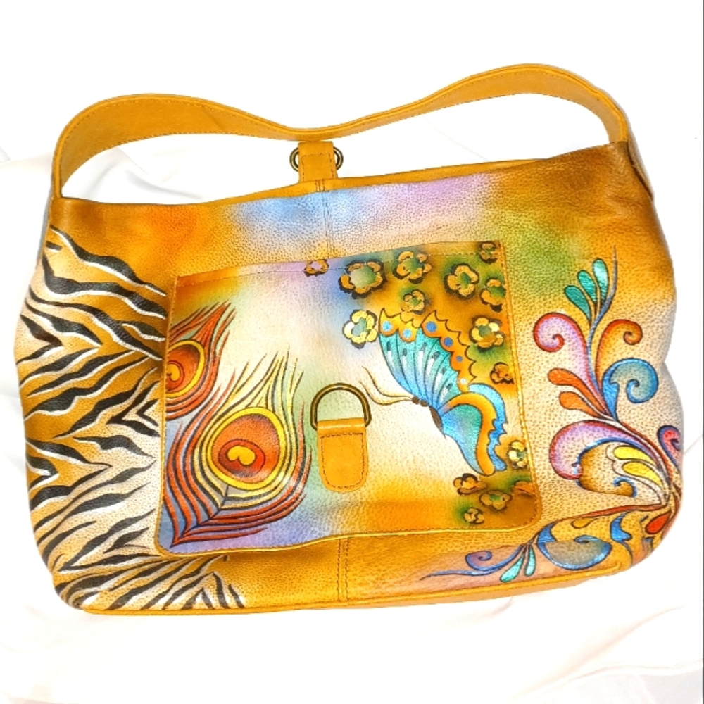 Anuschka handpainted AUTHENTIC medium hobo bag free shipping